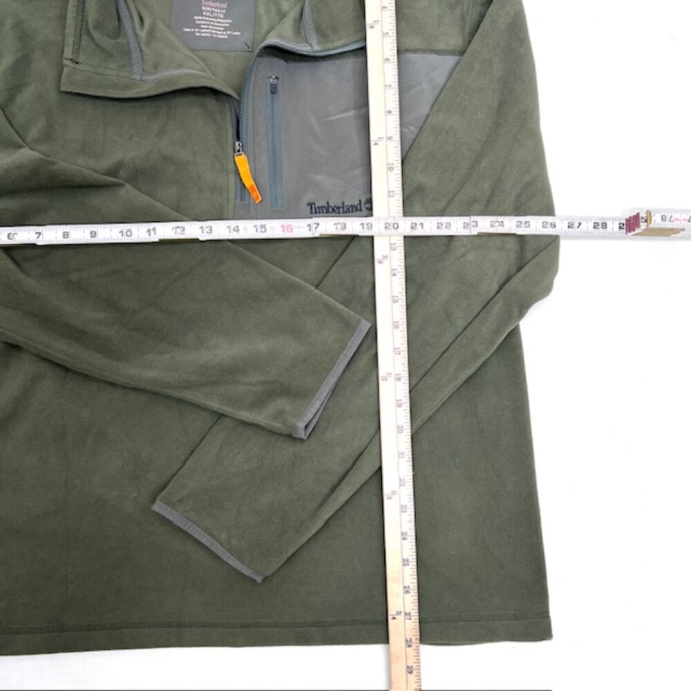 Vintage Timberland  Fleece Sweater Pull Over Zip 1/4  Olive XXL/TTG (31) - Picture 7 of 9